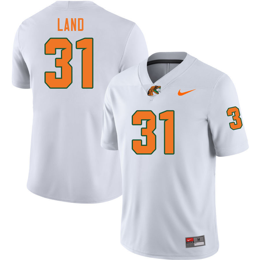 Florida A&M Rattlers #31 Isaiah Land College Football Jerseys,Uniforms-White